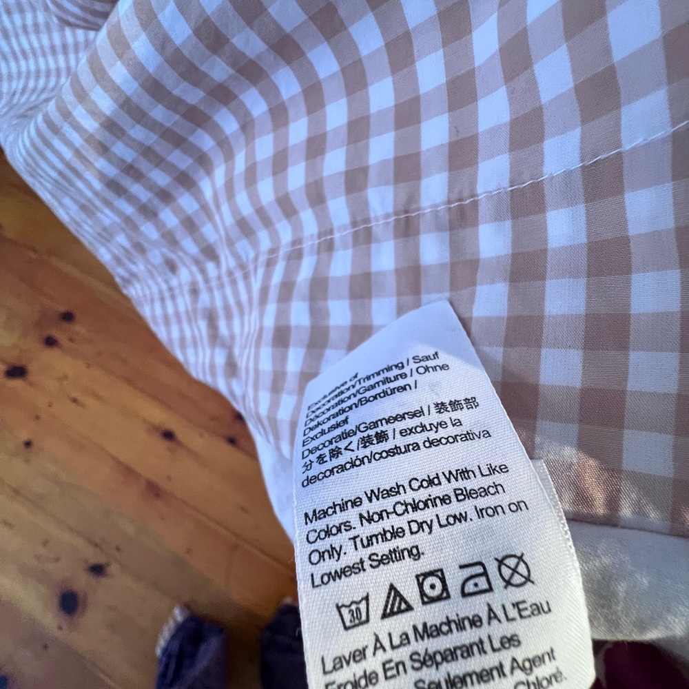 J.Crew‎ Gingham, Puffed Sleeve Cream and Tan Poplin Dress, Small - Picture 11 of 11